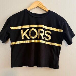 Michael Kors Black Cropped T-Shirt